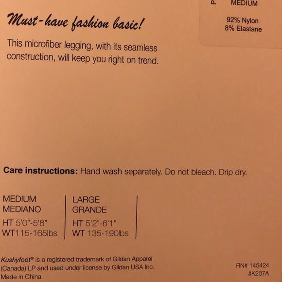 NEW Kushyfoot Black Microfiber Seamless Black Leggings Sz Medium NWT - Picture 5 of 6